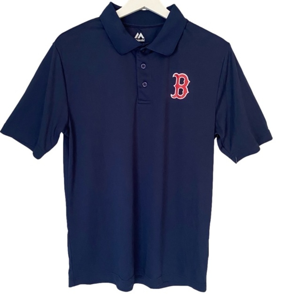 Majestic Navy Blue Boston Red 'B' Polo Jersey